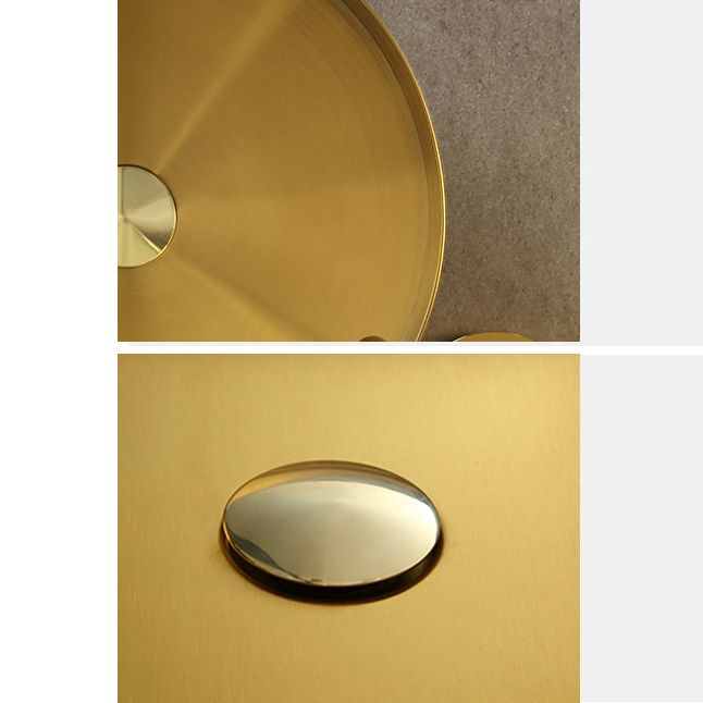 Modern Metal Bathroom Sink Round Bathroom Sink with Basin and Faucet