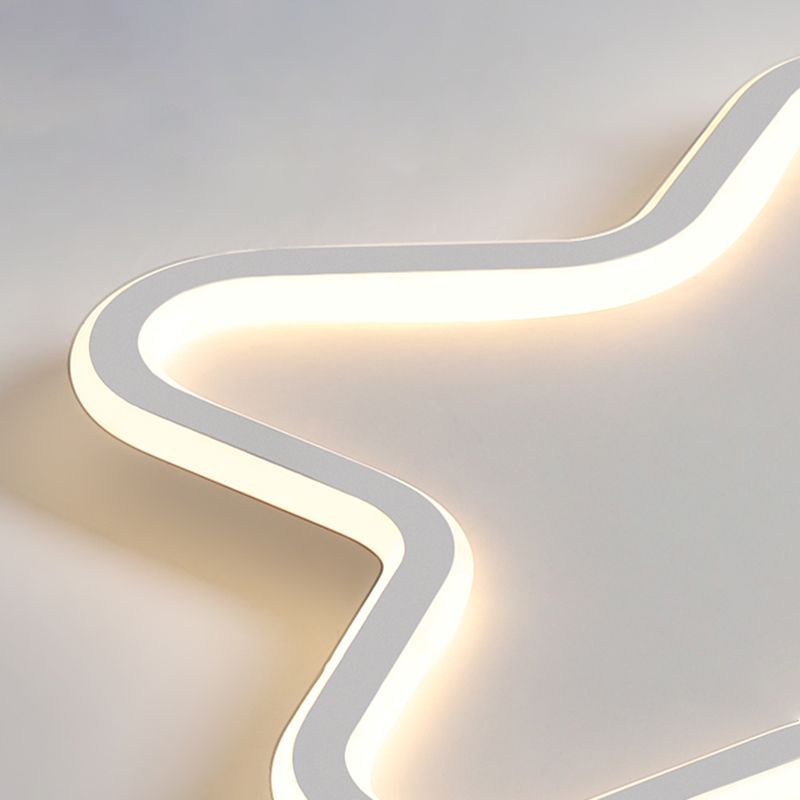 Kids Flush Mount Light Metal LED Pentagon Ceiling Mount Light Fixture for Bedroom