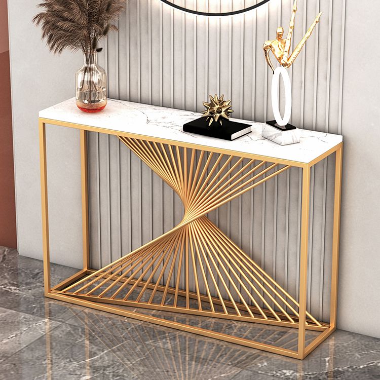 Contemporary Iron Console Table Rectangle Frame Stain Resistant Console Sofa Table