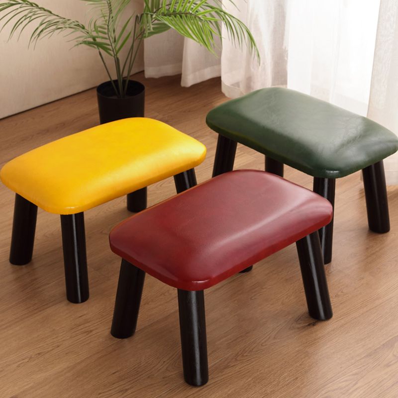 Faux Leather Ottoman Whole Colored Nailhead Trim Water Resistant Rectangle Pouf Ottoman