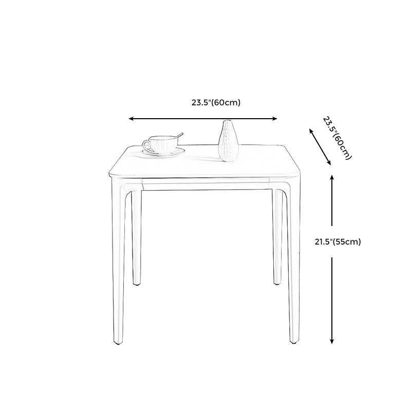 Modern Style 4 Legs White Metal Base Slate Rectangular Coffee Table for Living Room