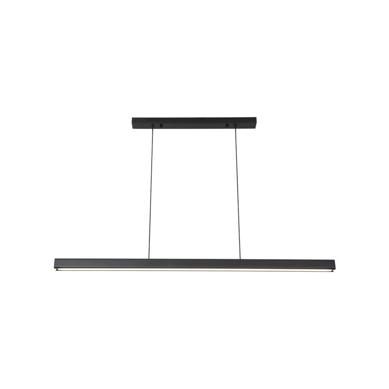 Black Metal Island Light Fixtures Modern Linear Restaurant Hanging Lamp with Acrylic Shade
