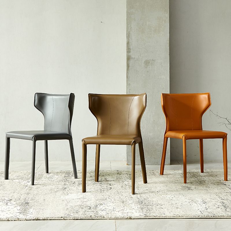 Metal Contemporary Indoor Chair Matte Finish Wingback Side Chair