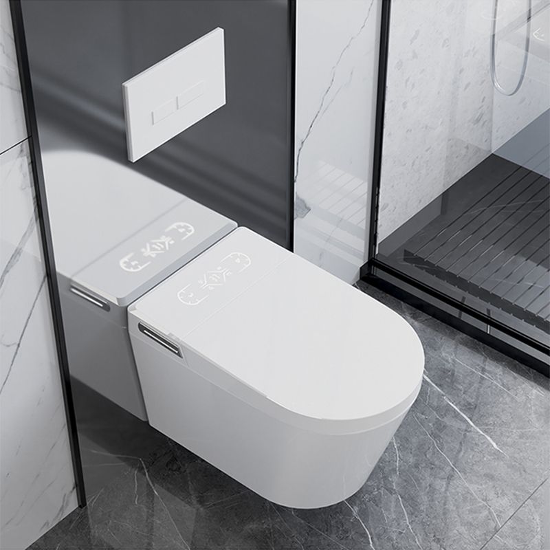Contemporary Wall Mounted Bidet Elongated Foot Sensor Ceramic Heated Seat