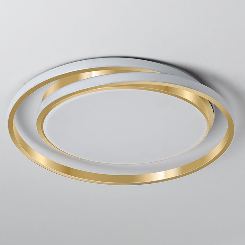 Ronde plafondlamp in eenvoudige stijl, acryl LED-slaapkamer, inbouwlamp in geborsteld goud