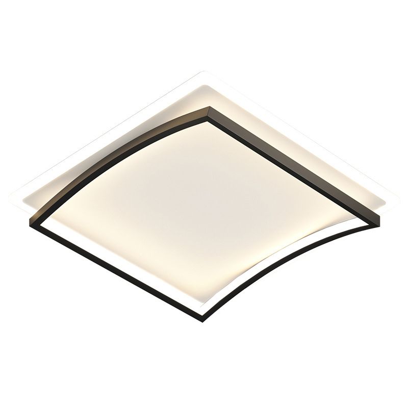 Creative Double Layer Geometric Ceiling Light Nordic Style Minimalism LED Flush Mount Lighting Fixture for Bedroom