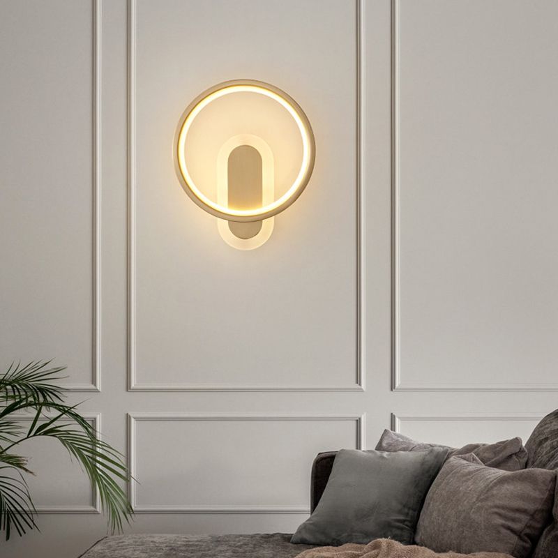 2-Light Round Wall Sconce Light Modern Metal Wall Sconce Lighting