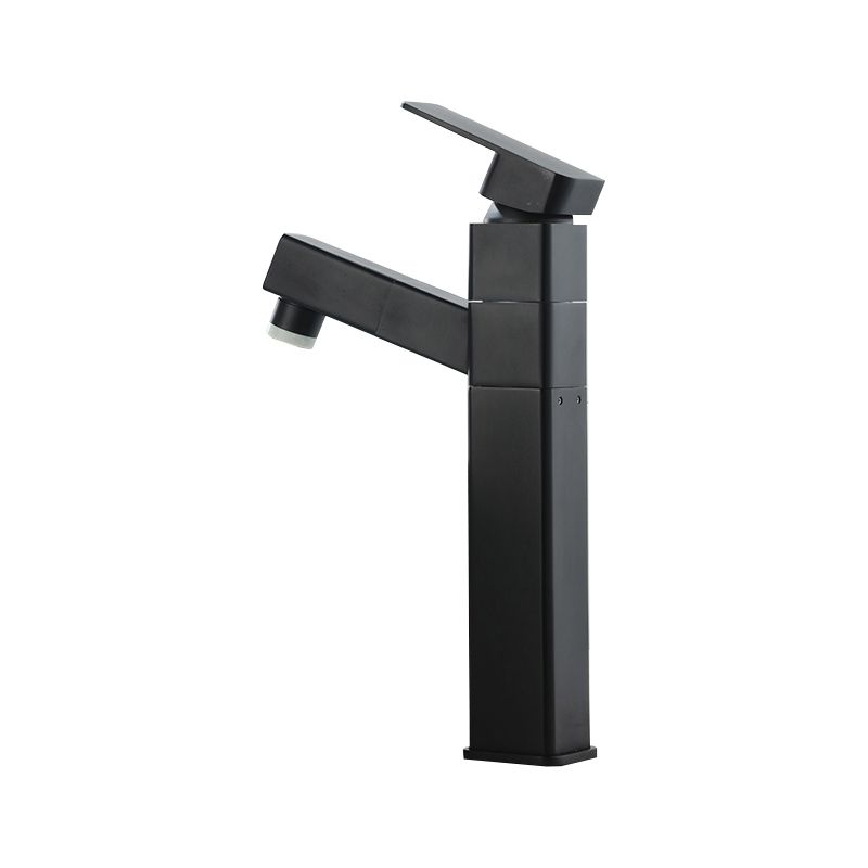 Modern Bathroom Vessel Faucet Swivel Spout Single Handle Faucet with Pull down Sprayer