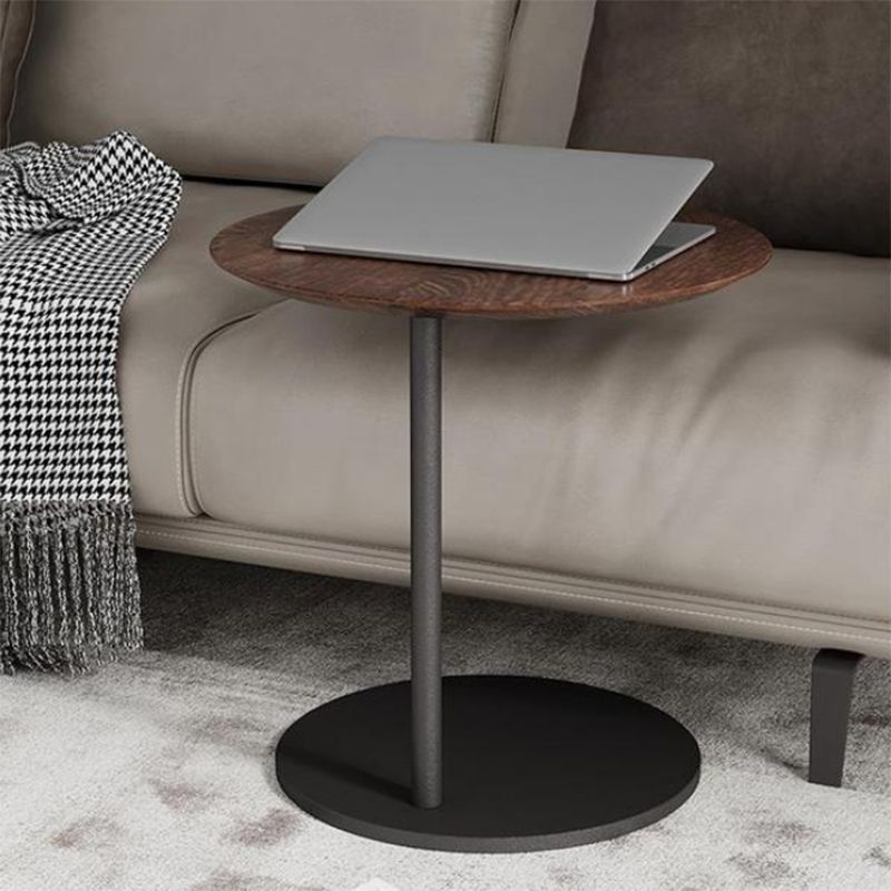 Modern Round Stone Pedestal Sofa Side Accent Table - Dia 19.69"