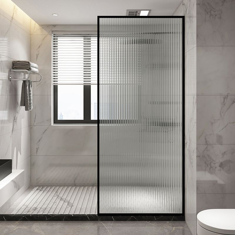 Metal and Glass Shower Door Simple Inline Black Shower Bath Door