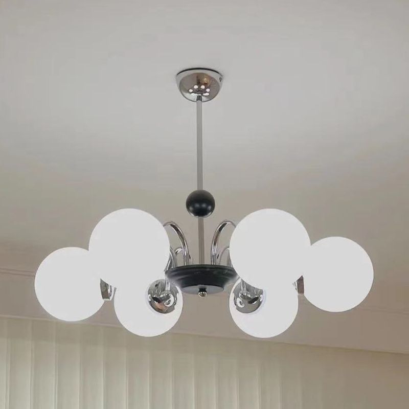 Spherical Shape Chandelier Light Modern Style Glass Multi Light Hanging Lamp for Kitchen
