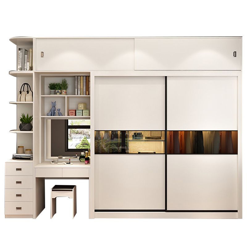 Contemporary Home Engineered Wood Wardrobe Freestanding Wardrobe Closet