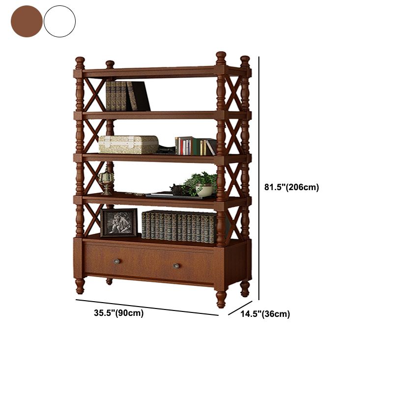 Nordic Wooden Open Back Bookshelf Etagere Bookshelf with Drawers