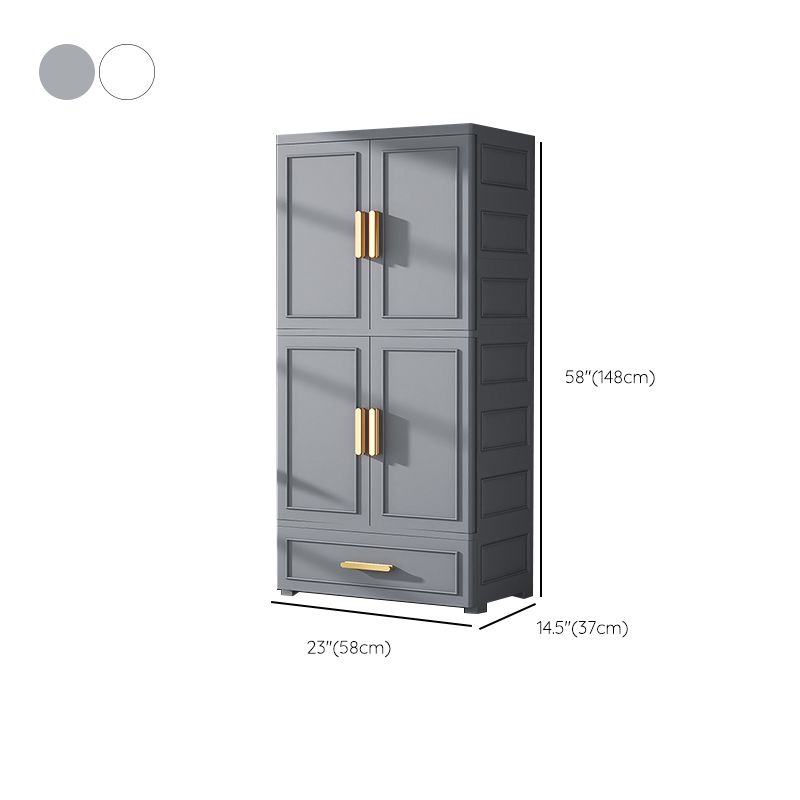 Hinged Wardrobe Cabinet Modern Plastic Storage Cabinet for Home