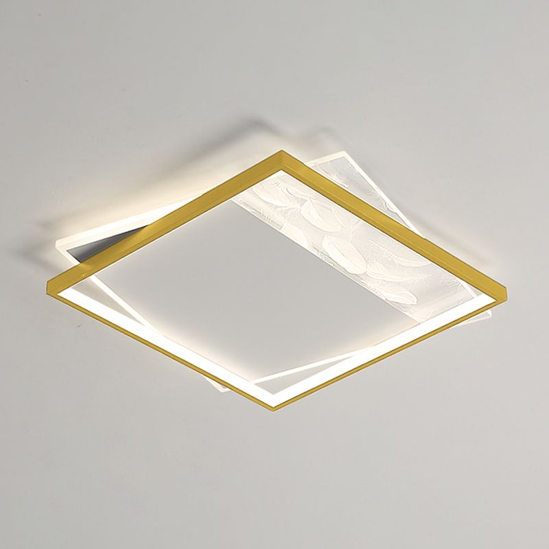 LED géométrique à LED à LED à lutte contre le plafond à la simplicité moderne Plume Plured Fer Flush Mount pour le salon