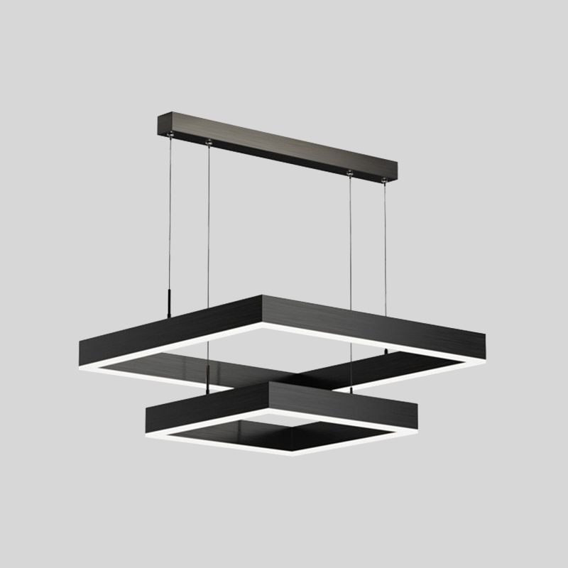 Minimalisme eigentijdse stijl led hangende kroonluchter licht vierkant hangende lampkit