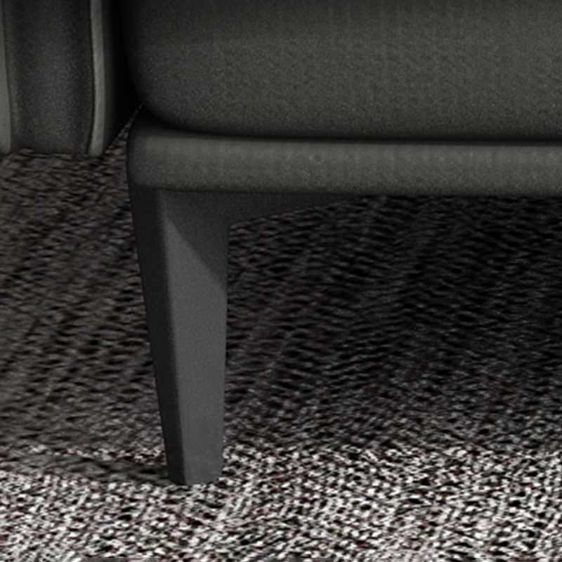 Gray Leather Sofa with Four Legs Contemporary Living Room Seating