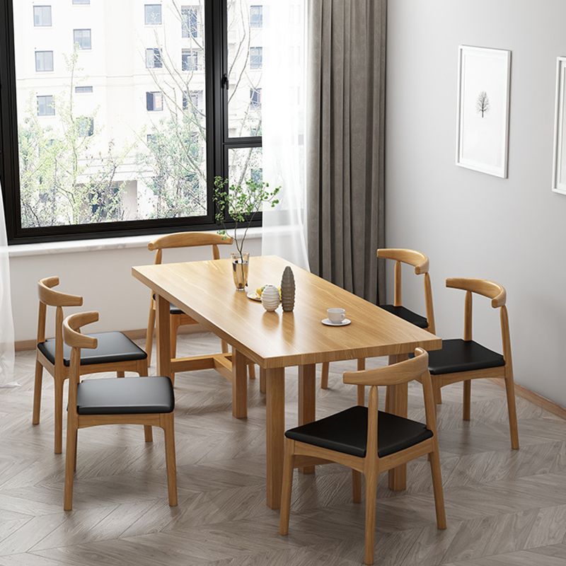 Modern 1/7 Pieces Dining Set Pine Wood Rectangle Dining Table for Dining Room