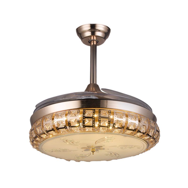 3 cuchillas LED LED LIGHTURE MODERNISMO Modernismo Acabado de oro Cristal Semi Flush Light, 42.5 pulgadas de ancho