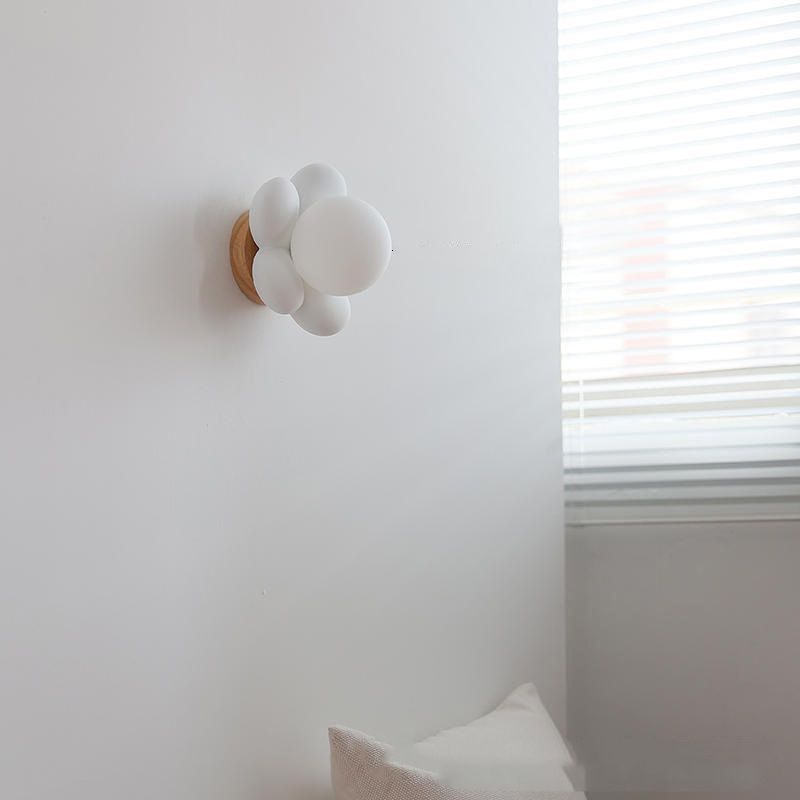 White/Pink Wood Lighting Modernism Wall Light for Foyer Home