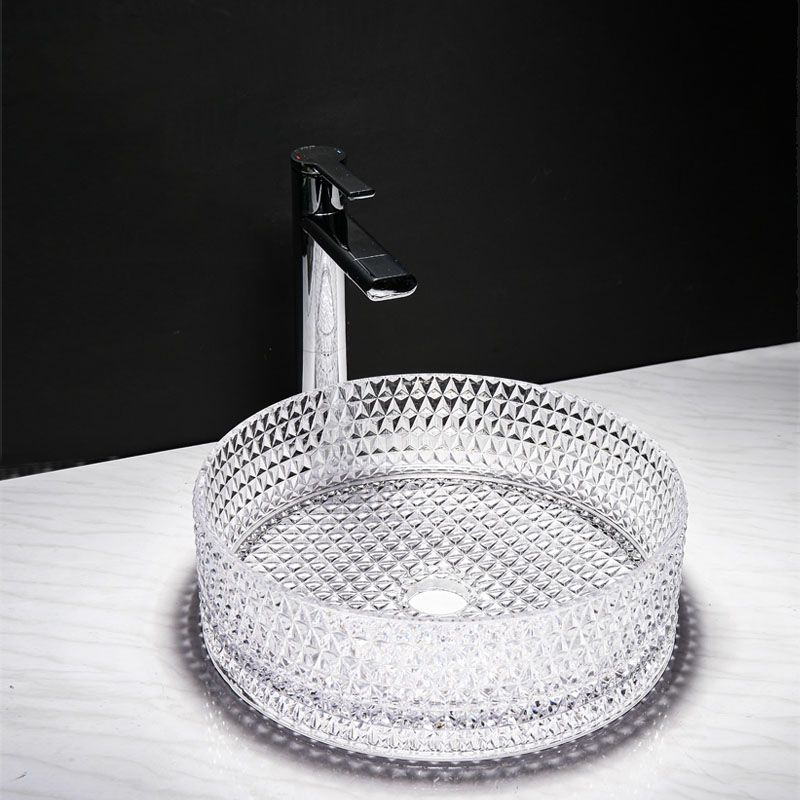 Contemporary Bathroom Sink Glass Round Vessel Bathroom Sink(Not Including Faucet)