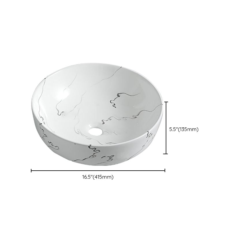 Modern Porcelain Trough Sink Oval-shape Trough Bathroom Sink