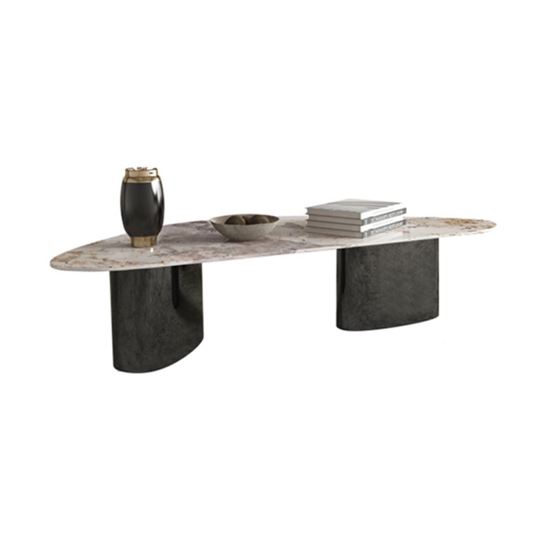 2 Legs Coffee Cocktail Table Contemporary Slate Top Coffee Table