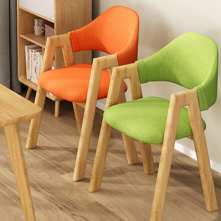 Upholstered Scandinavian Coffee Shop Arm Chair Open Matte Finish Dining Chair