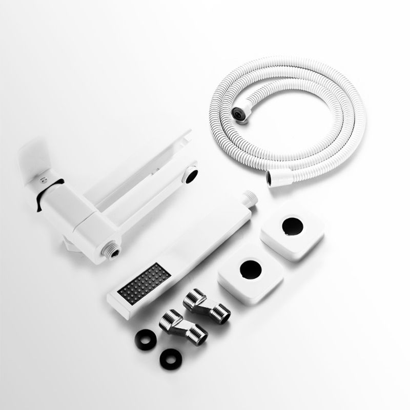 Modern Wall Mounted Metal Tub Filler Low Arc Swivel Bathroom Faucet