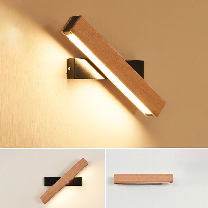 1 luce contemporanea montata a parete contemporanea in legno in legno a filo con la parete con monte