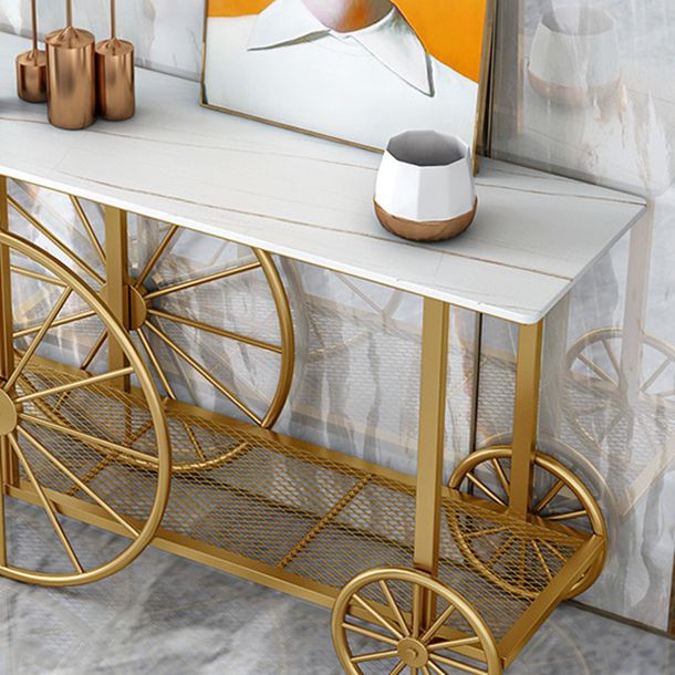 Glam Rectangle Accent Table Antique Finish Console Sofa Table
