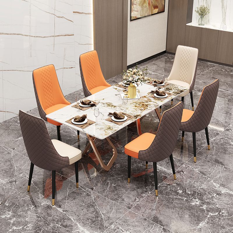 Fabric Dining Side Chair Modern Parsons Armless Chair for Kitchen Use
