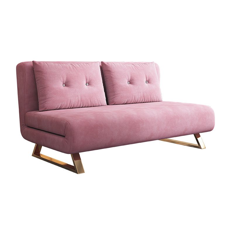 31" Wide Glam Futon Sofa Bed Pink Folding Futon Sleeper Sofa