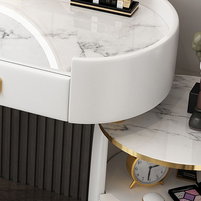 Adjustable Makeup Counter Lights Vanity Dressing Table with Drawer