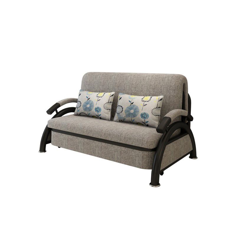Contemporary Round Arm Cotton Blend Slipcovered Sofa with Bed