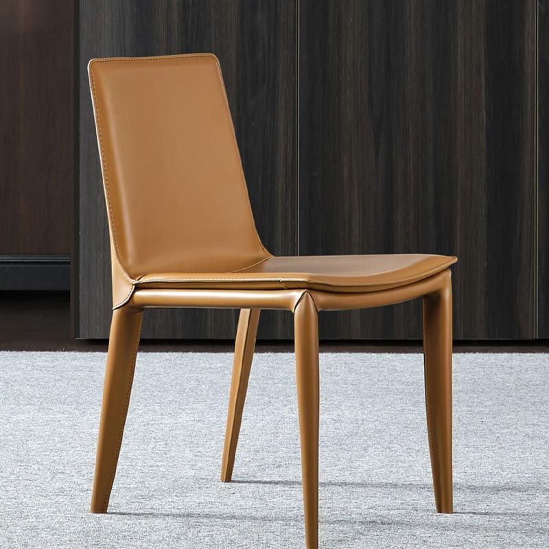 Contemporary Style Dining Chairs Armless Chair with Metal Legs for Kitchen