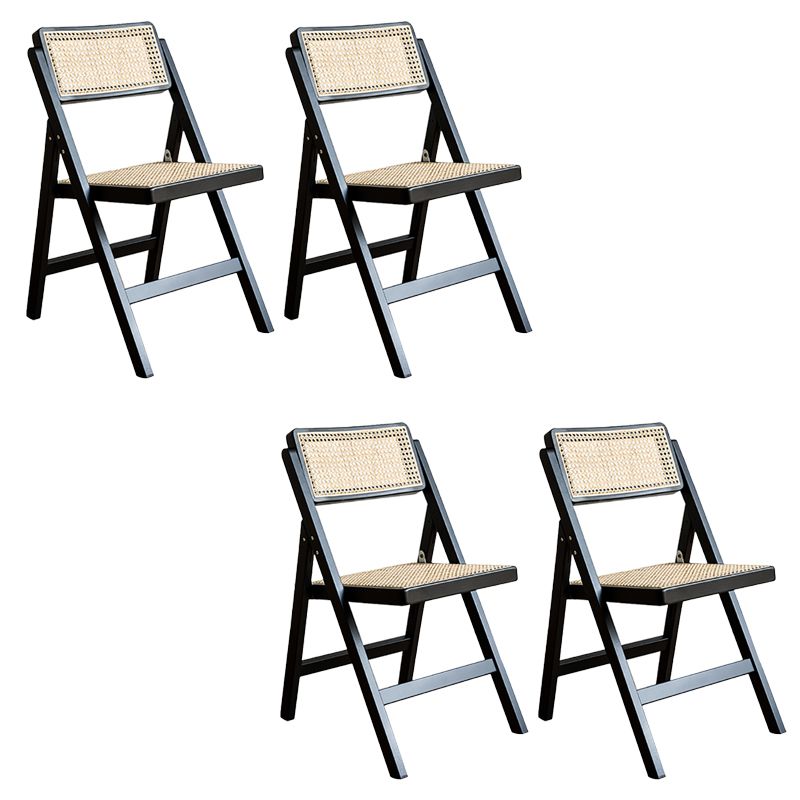 Tropical Dining Chair Solid Wood Outdoors Dining Chair in Black