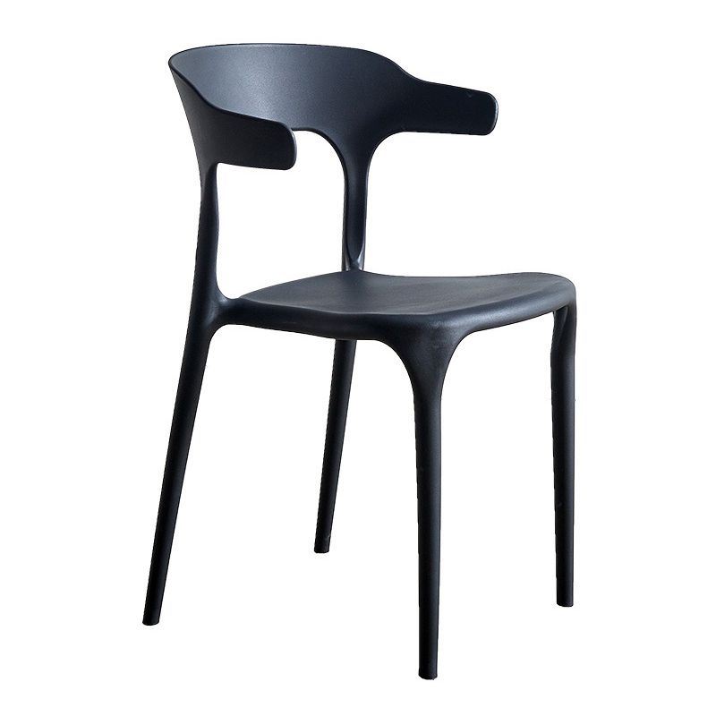 Modern Style Dining Chair Plastic Open Back Arm Chair for Living Room