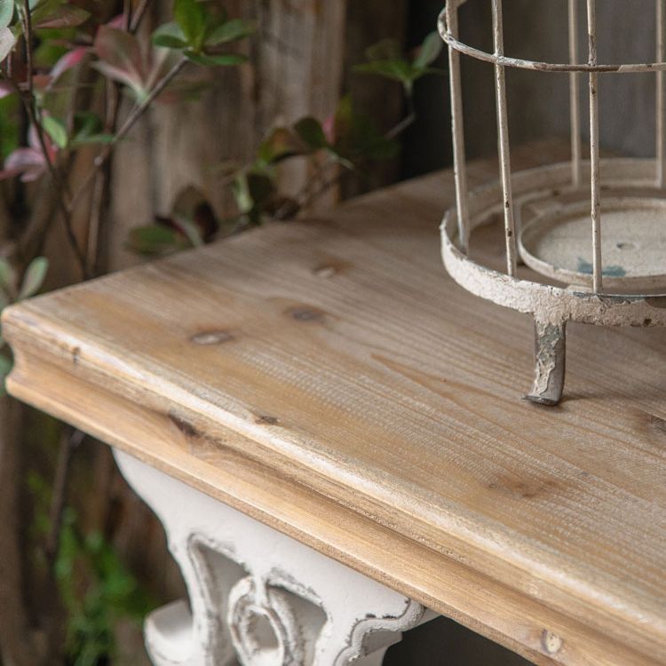 Wood Rectangle Console Table Distressed Accent Table for Hall