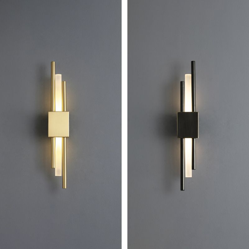 Post-Modern Simple Fashion Style Linear Shade Wall Sconce Metal 1 Light Sconces