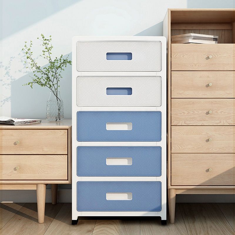 Plastic Bookshelf Contemporary Style Closed Back Bookcase for Office Home Study Room