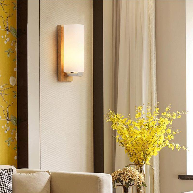 Bedroom Modern Minimalism Sconce Light Solid Wood One Head Wall Mounted Lighting Fixture