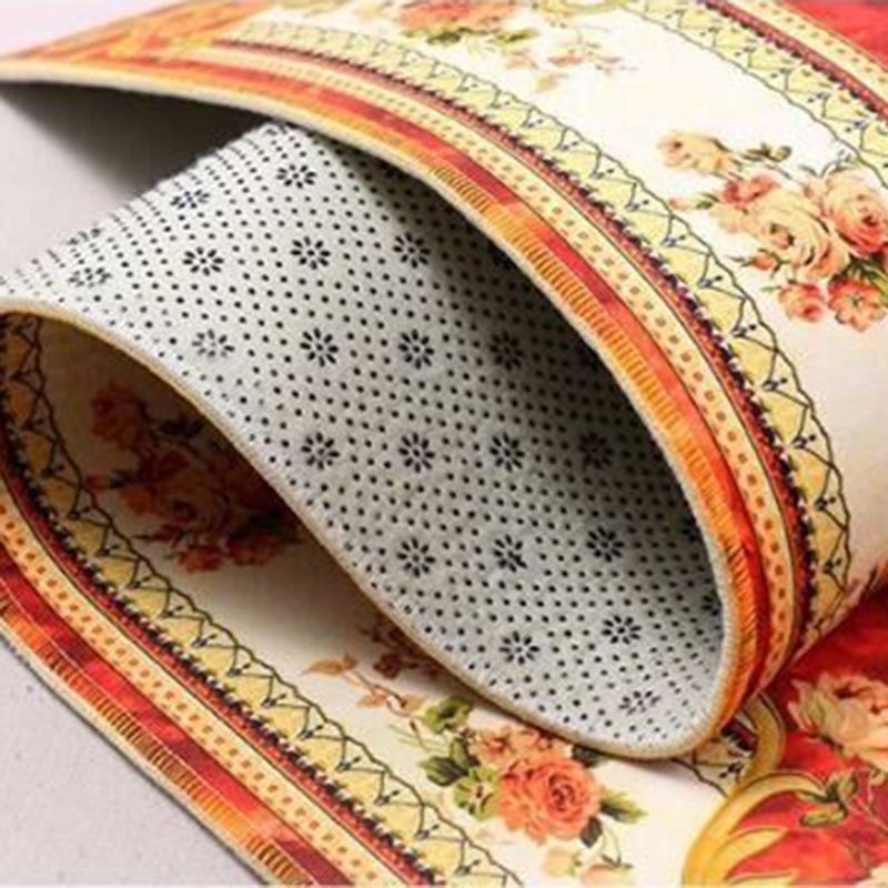 Victorian Floral Printed Carpet Polyester Area Rug Stain Resistant Indoor Rug for Living Room