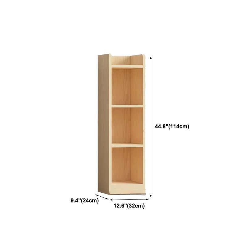 Contemporary Wooden Vertical Book Shelf Closed Back Brown Shelf Bookcase for Study Room