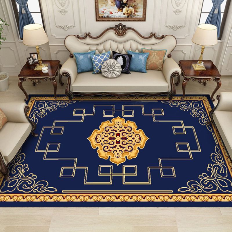 Fancy Chinoiserie Rug Multi Color Floral Area Carpet Non-Slip Backing Stain Resistant Pet Friendly Rug for Living Room