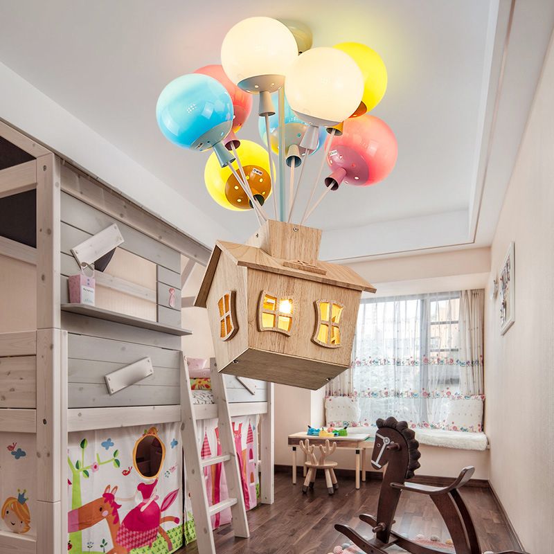 Kleurrijke metalen plafondlamp creatieve ballon moderne semi-inbouwlamp voor kinderkamer