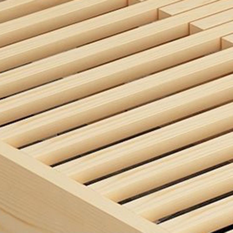 Scandinavian Styled Natural Platform Bed Solid Wood Kid Bed