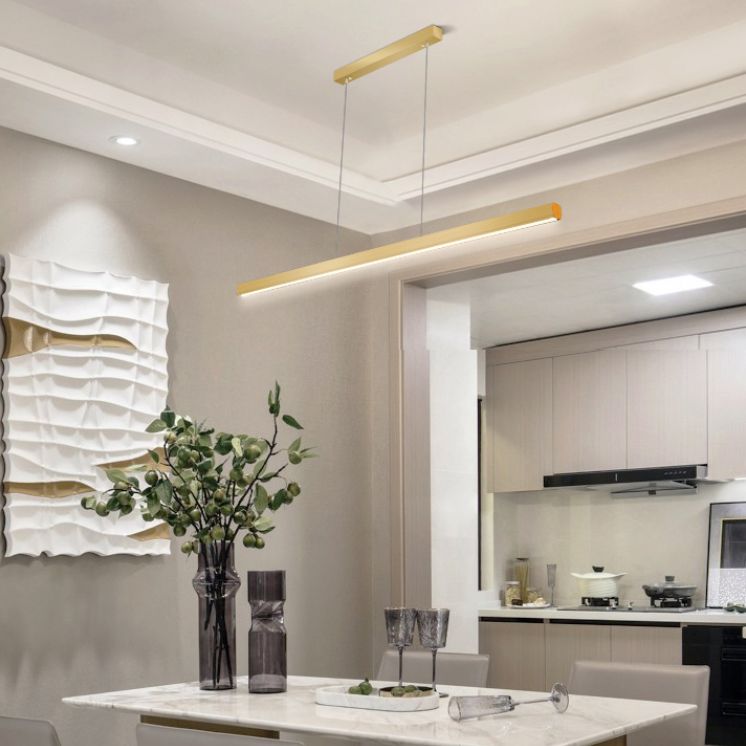 Linear Isola Pendant Gold Gold Modern Benice a sospensione Luce per sala da pranzo
