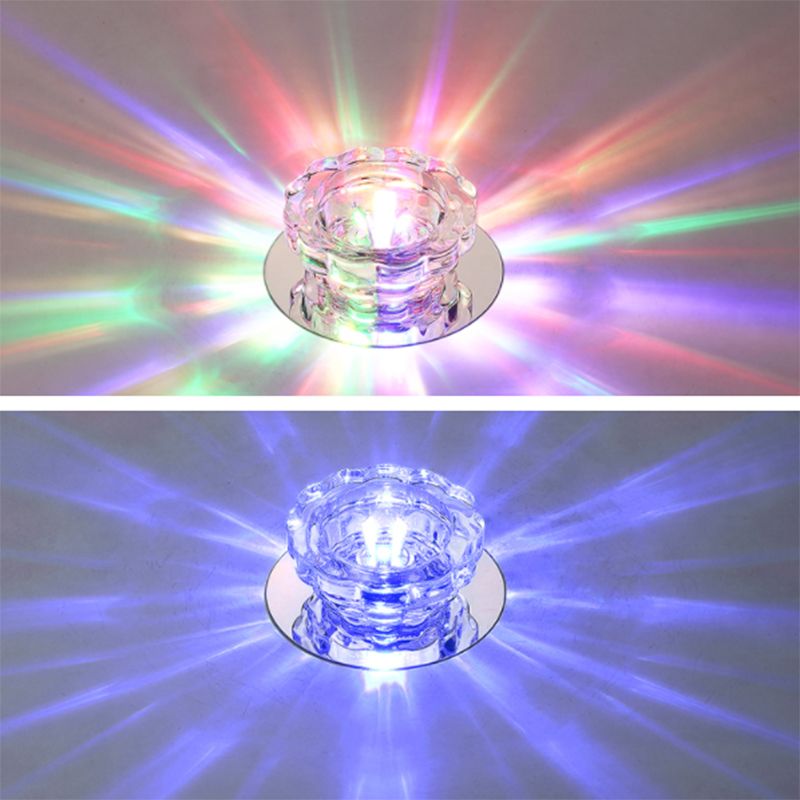 Mini plafonnier en cristal Downlight simplicité en acier inoxydable LED encastré éclairage