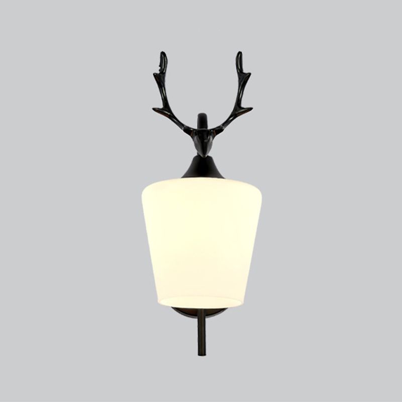 Modernist Wall Sconce Antler Wall Light Fixture with Glass for Bedroom